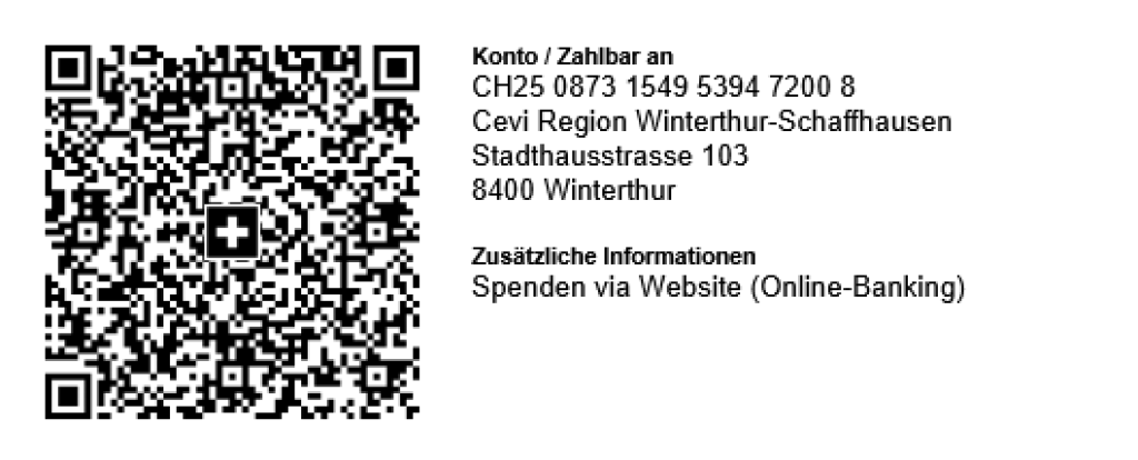 QR-Einzahlungsschein für Spenden (Online-Banking)